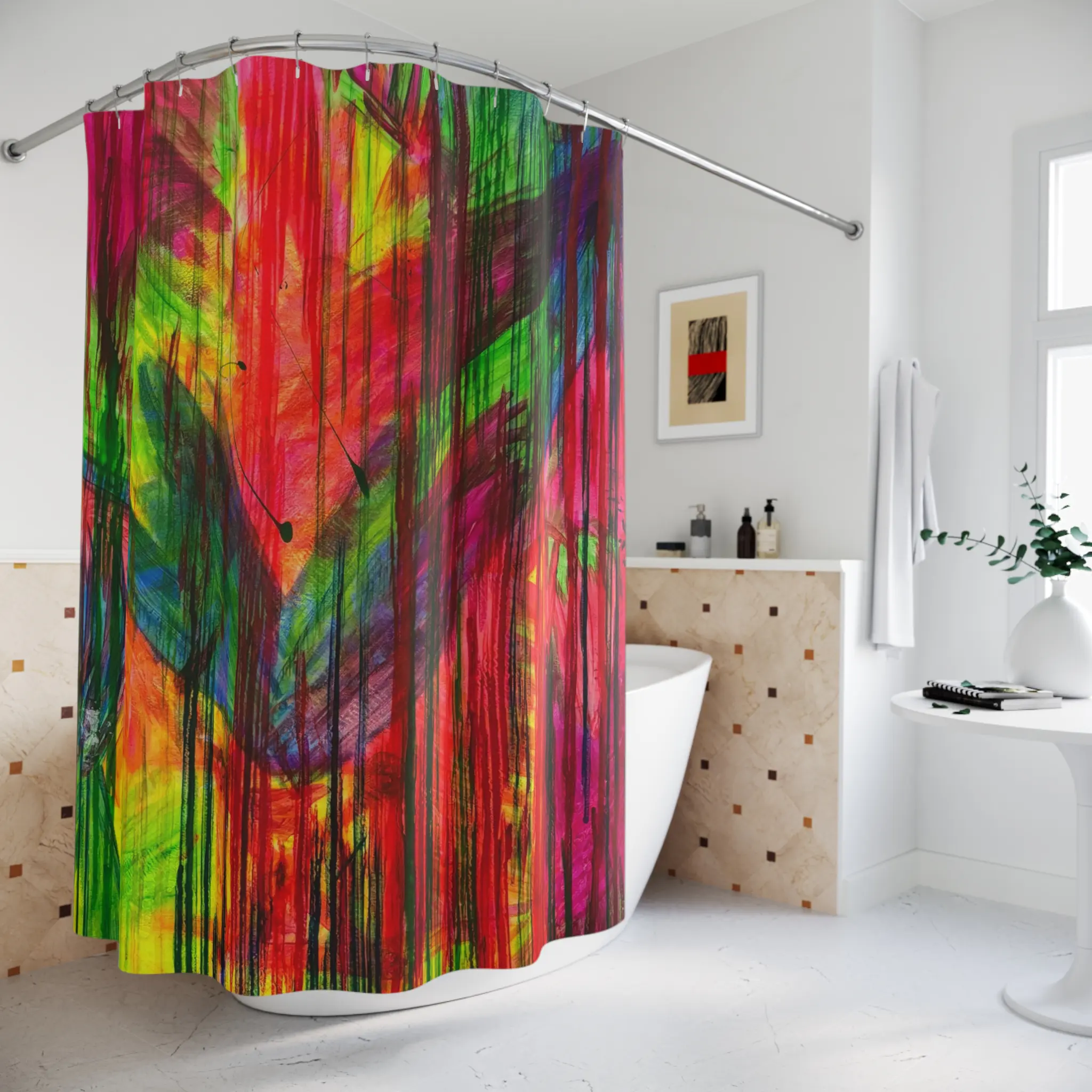 Neon Phoenix | Statement Shower Curtain - Image 4