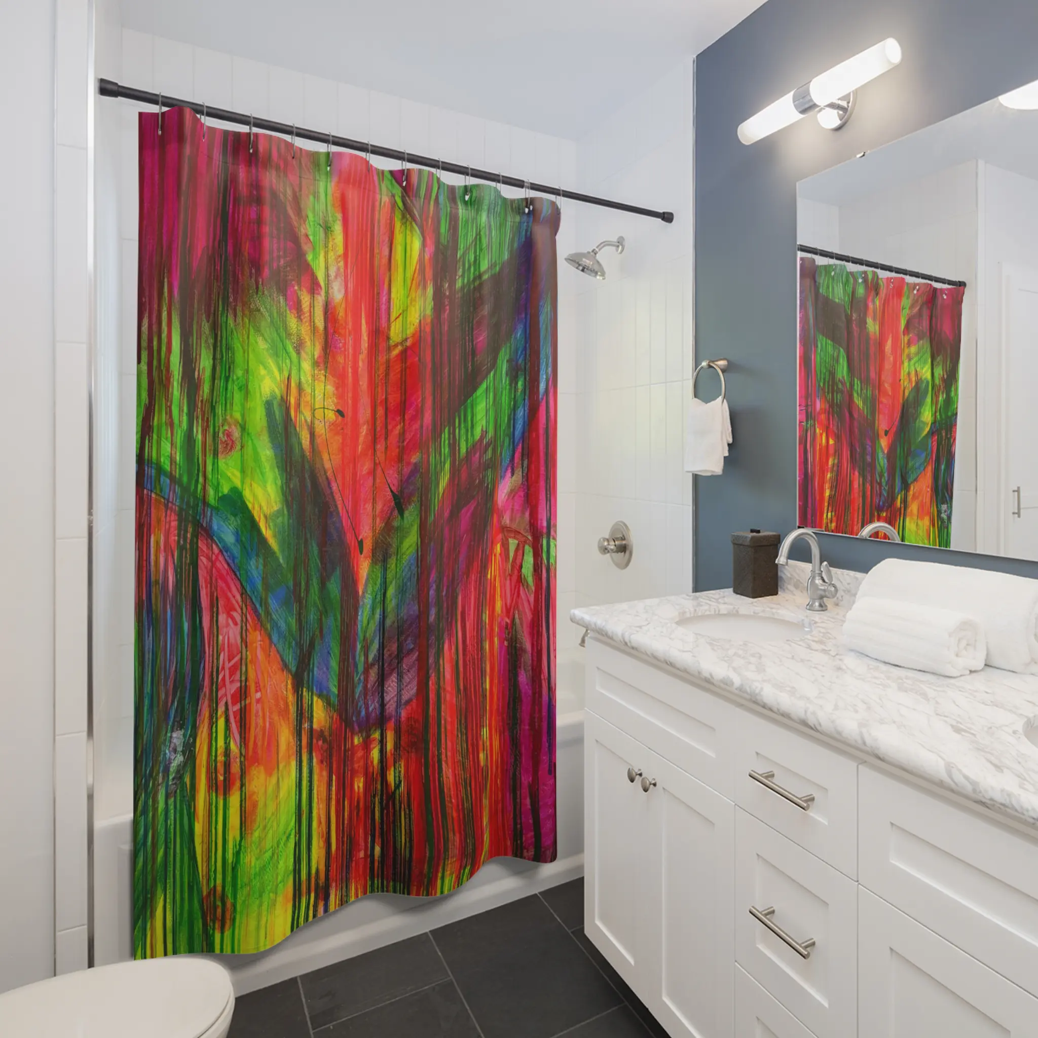Neon Phoenix | Statement Shower Curtain